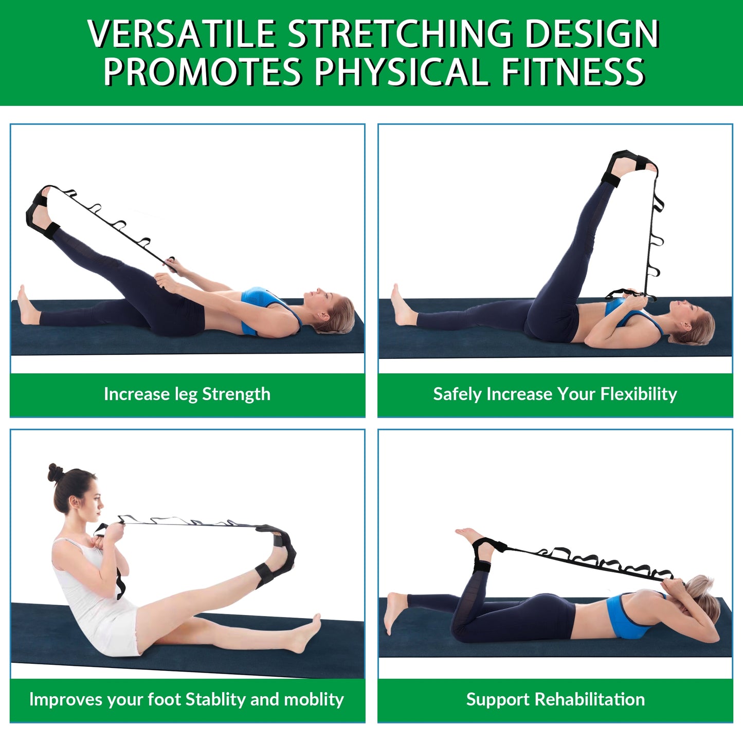 Yoga Stretch Strap w/ loops